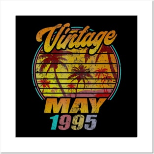 Born In May 1995 Birthday Vintage May 1995 Posters and Art